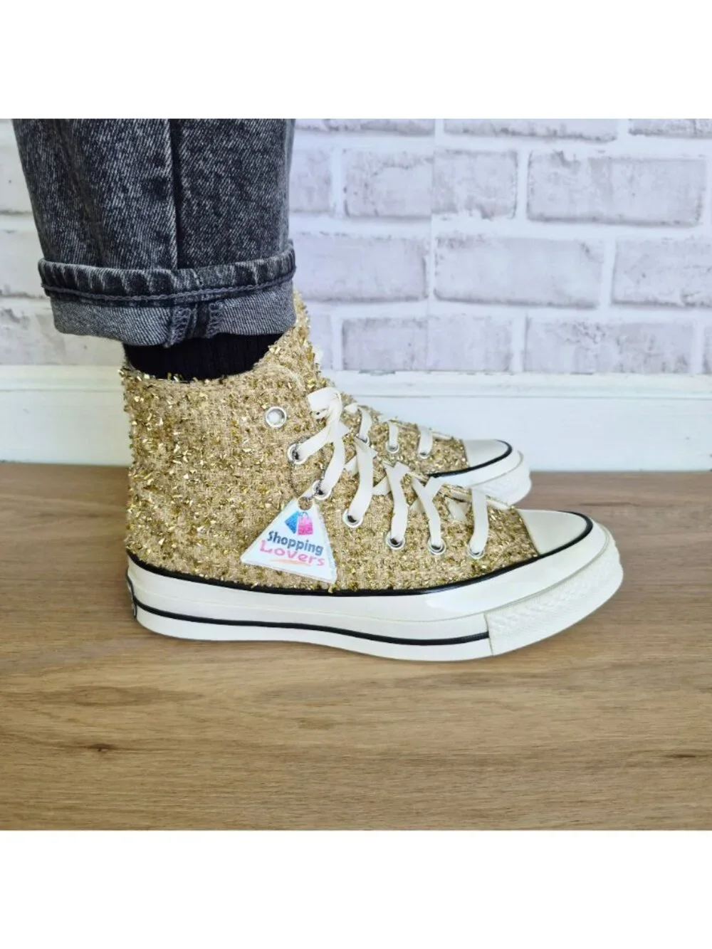 ⭐Converse Chuck 70 Hi Metallic Size 5.5 Men's shoes Sneakers Gold White A16401C